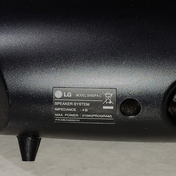 LG HOME THEATER SURROUND SOUND SYSTEM CENTER CHANNEL SPEAKER 4ohm 310W SH93PA-C - Picture 9 of 9
